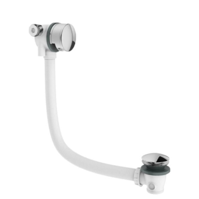 Product Cut out image of the Crosswater MPRO Chrome Bath Filler with Click-Clack Waste